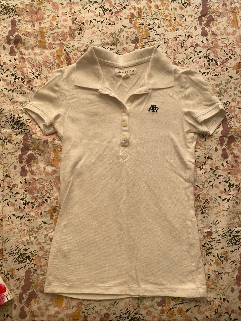 Aéropostale XS white  Polo Shirt with A87 Logo